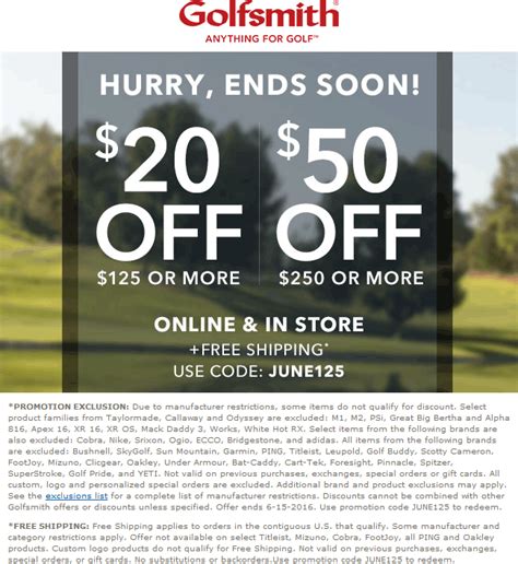 Golfsmith promo code 