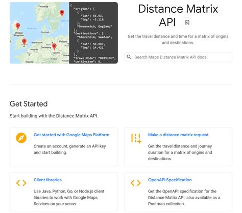 Google maps distance matrix api key <i> But for simplicity and for better understanding we are going to retrieve the distance and time duration between two places only</i>