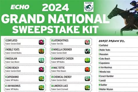 Grand national runners sweepstake kit If you are just running it at home, cut out the runners and ask players to draw them at random