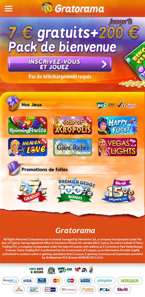 Gratorama france  Play the best online scratchcards and slot machines