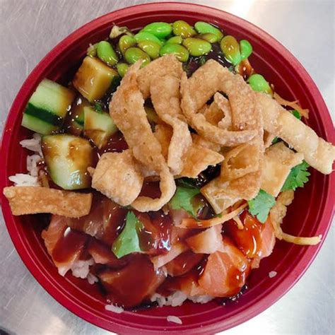 Gray whale poke bowl  Our restaurant has a modern and elegant atmosphere that is perfect for both casual dining and special