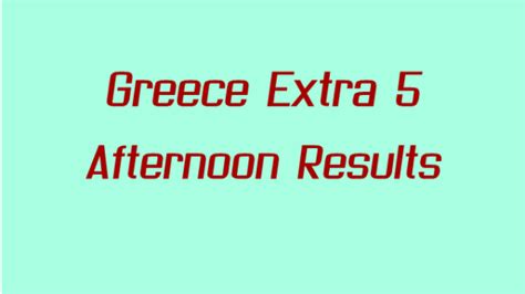 Greece afternoon extra 5 prediction for today Ireland v Greece Prediction & Tips (and online live stream*) starts on Friday 13 October in the Europe - Euro 2024