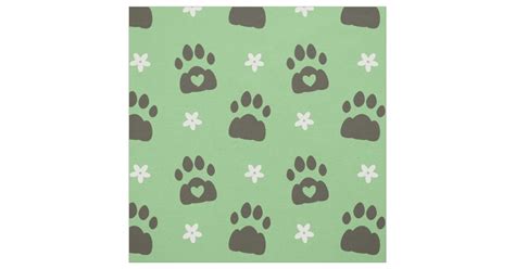Doodle grey and gold paw print seamless fabric design repeated
