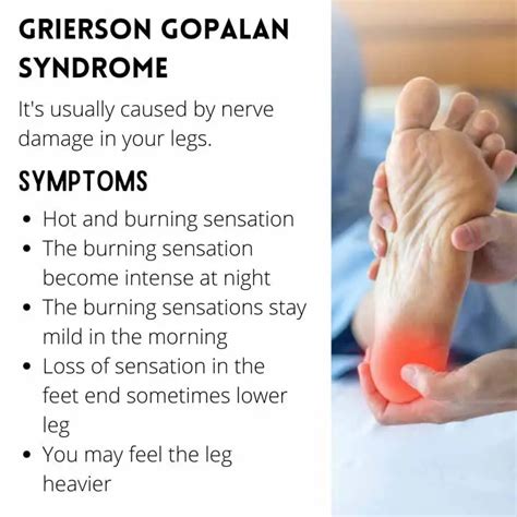 Grierson-gopalan syndrome b12 burning feet syndrome (BFS) is characterised by a sensation of burning and heaviness in the feet and lower extremities