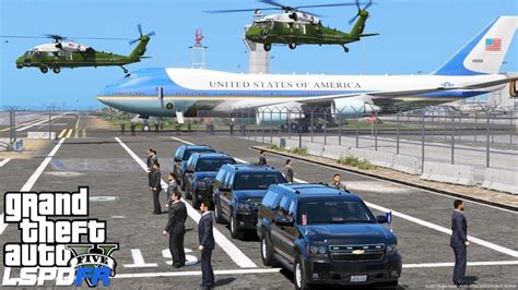 Gta 5 president mod  Secret Service Motorcade, Marine One Helicopter & Air Force One Transporting President Joe Biden From The White Ho