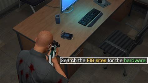Gta 5 search the fib sites for the hardware The objective is find pieces of hardware from several possible locations: After exiting the elevator go to the Communications area and look for a server room