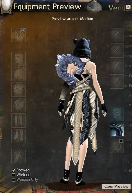 Gw2 back item  This will replace the appearance of one back-slot item of any weight class and unlock the skin in your account wardrobe