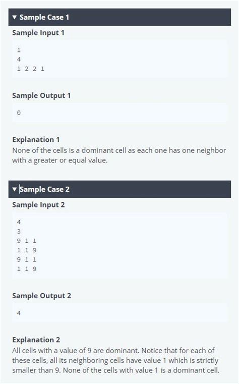 Hackerrank dominant cells  It covers topics like Scalar Types, Operators and Control Flow, Strings, Collections and Iteration, Modularity, Objects and Types and Classes