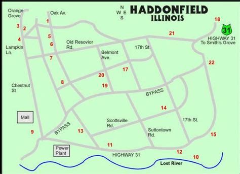 Haddonfield illinois map  Mattoon was the site of the "Mad Gasser" attacks of the 1940s