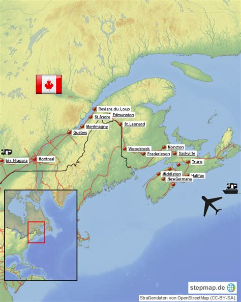 Halbinsel im osten kanadas 8 buchstaben  Meine Reiseroute