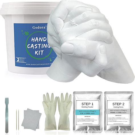 Luna Bean Keepsake Hands Plaster Statue DIY Couples Hand Molding & Casting Kit
