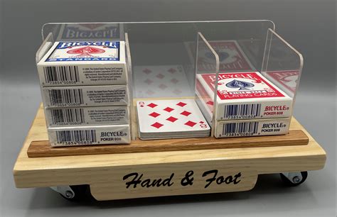Hand and foot card holder This item is for just the cardholder the playing cards are not included