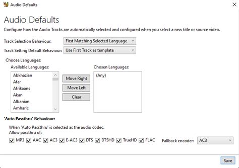 Handbrake audio passthrough  Handbrake will solely encode the video and leave the audio tracks untouched