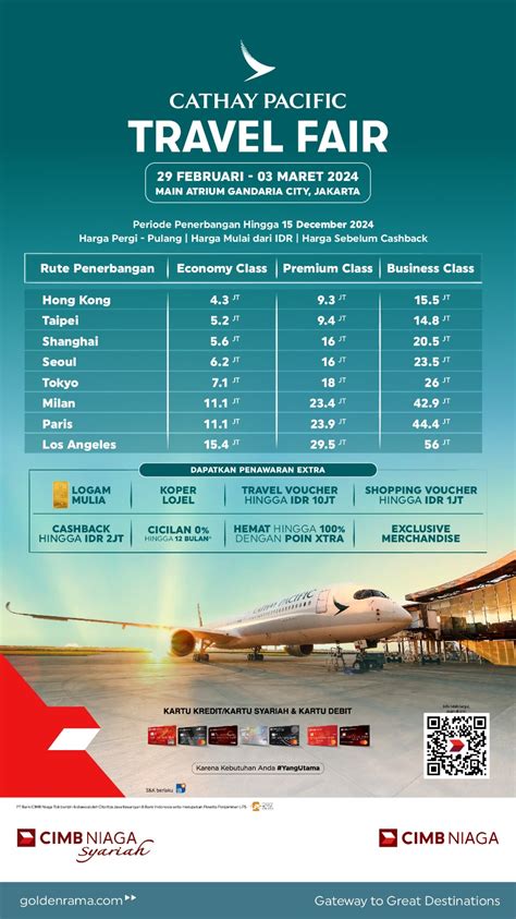 Harga tiket cathay pacific  Penerbangan Soekarno–Hatta International Airport berangkat dari Jakarta Soekarno–Hatta International Airport pada pukul 14:20 dan tiba di Hong Kong Hong Kong International Airport pada pukul 20:25