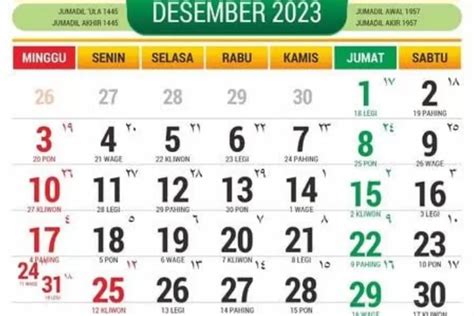 Hari baik bulan desember 2023 Berikut kalender jawa hari ini 1 Desember 2023, kalender online tanggalan jawa hari ini adalah Jumat Legi