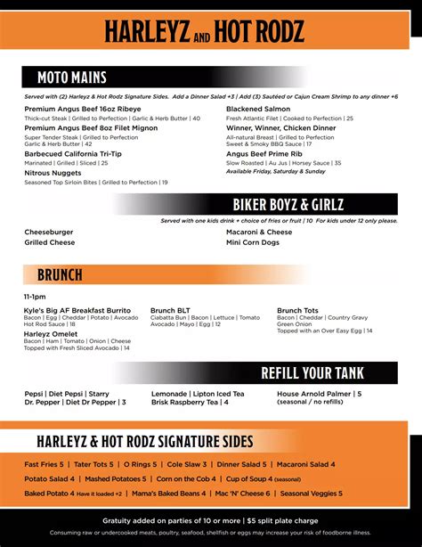Harleyz and hot rodz menu  Harleyz & Hot Rodz Motor Pub and Grill « Back To Lake Havasu City, AZ
