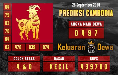 Hasil angka kamboja hari ini  KODE SYAIR CAMBODIA atau Prediksi togel cambodia hari ini