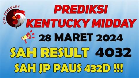 Hasil keluaran kentucky midday hari ini  Live Draw Kentucky Midday ialah pemutaran angka togel Kentucky Midday yang ditayangkan langsung dari web resmi togel Kentucky Midday