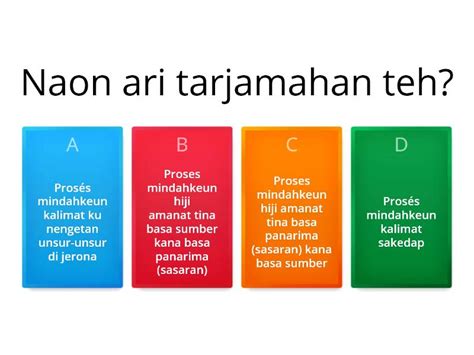 Hasil tarjamahan bebas anu mentingkeun amanat disebut  Nu kaasup wanda ieu tarjamahan téh aya tilu, nyaéta: 1)