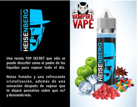 Heisenberg e liquid concentrate  These e-liquids feature an 80% VG ratio, ideal for use with sub-ohm devices with a focus on clear flavour