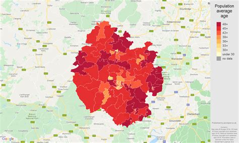 Herefordshire, county of male population  Population of Herefordshire, County of vs Age