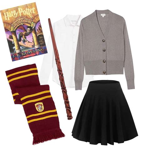 Hermione granger costume ideas  Top it off with a cape coat and stack of books to give the look