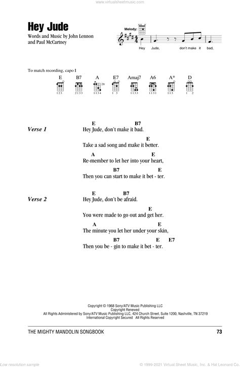 Hey jude chords no capo  Difficulty: intermediate