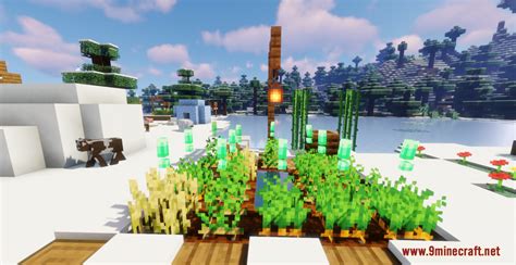 Hey your crops are ready 1.20 4) simply adds a splash of color to your Minecraft farms by transforming the usual greenery into a palette of various hues, offering a more enjoyable and visually appealing farming experience