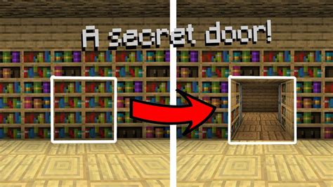 Hidden bookshelf door minecraft  Replace a regular door with a door made of wood, bookshelves or other type of block texture