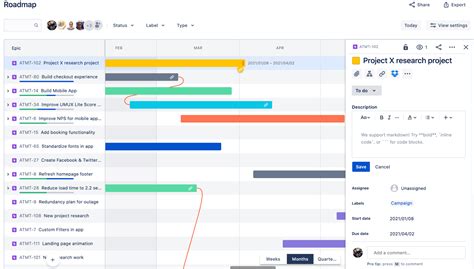 High level plan visualized on a timeline in jira  Plan and start your sprint view +