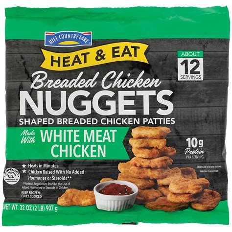 Hill country fare chicken nuggets  Serving Size: 2 pieces (110 g) Amount Per Serving
