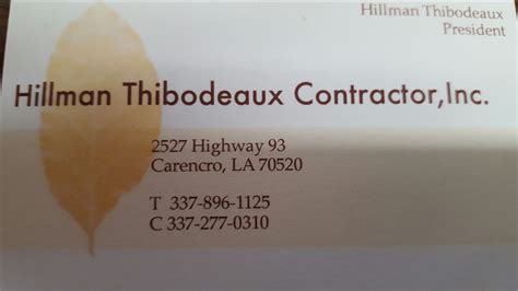 Hillman thibodeaux contractor inc Find 1 listings related to Contractor License School in Lebeau on YP