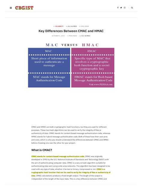 Hmac and cmac difference  It then compares the two HMACs