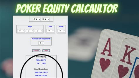 Holdem equity calculator Your home equity is based on the current value of your property, the balance owing on your mortgage and any other debts secured by your property