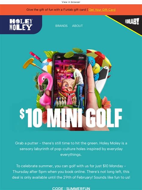 Holey moley discount code  Prior to these times, we request that pre-teens and younger children are accompanied by a responsible adult