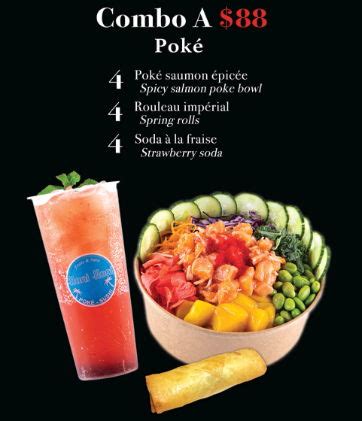 Honi honi bar à poké + ramen + bubble tea menu  Sushi Hook