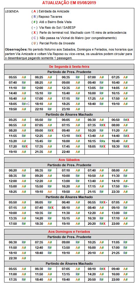 Horário de ônibus urban jandaia  CONSULTE A TABELA HORÁRIA CONFORME O DIA DA SEMANA (DIA ÚTIL/SÁBADO/DOMINGO) Informamos que nos FERIADOS o Transporte Coletivo opera com horário de domingo