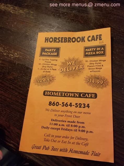 Horsebrook cafe plainfield ct  Horsebrook Cafe ($) Cafe, Sandwiches