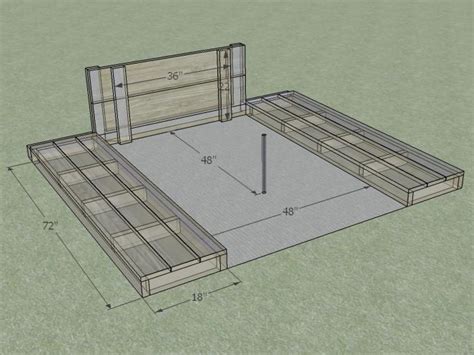 Horseshoe pit diy  The Pit: May vary in size, though horseshoe regulations call for a minimum of 31 by 43 inches and a maximum of 36 by 72 inches