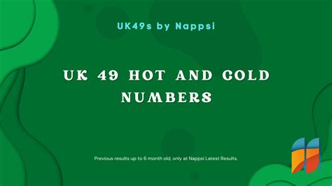 Hot and cold number uk49  It can also be