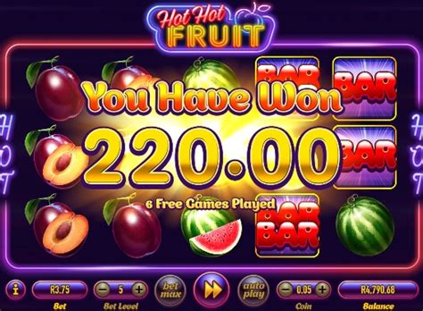 Hot hot fruit  Vous pouvez jouer gratuitement à ce jeu qui a pour thème "Theme fruité", et qui comprend des "FreeSpins, Wild garanti en Free Spins