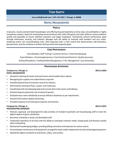 Housekeeping and laundry attendant resume examples  Housekeeper Laundry Attendant resume example
