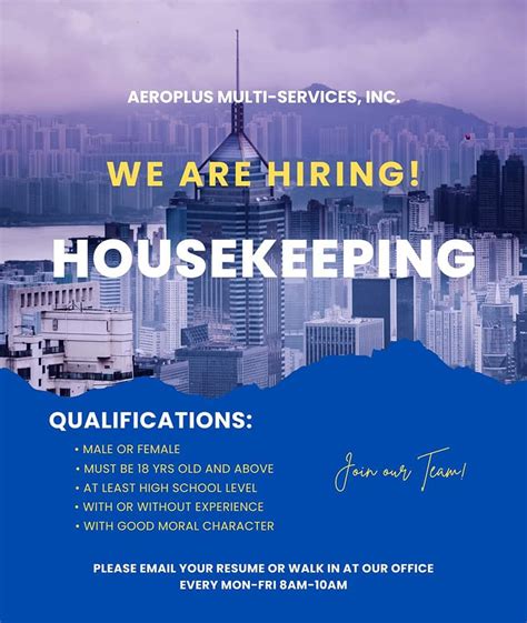 Housekeeping hiring manila  Nanny / House helper: 1 year (Preferred)