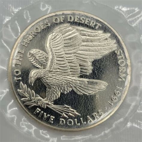 How much is a 1991 desert storm $5 coin worth  Save this search