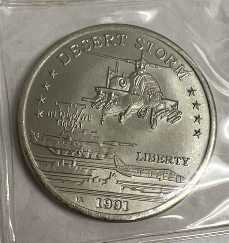 How much is a 1991 desert storm $5 coin worth 00 (MS+)