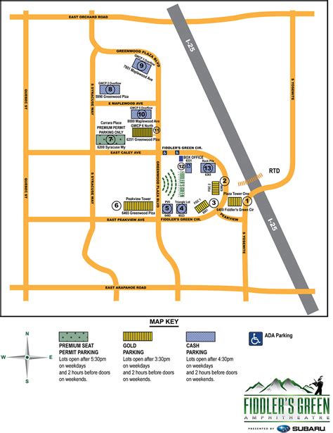 How much is cash parking at fiddlers green  Fiddler's Green