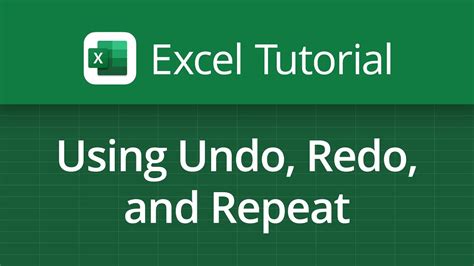 How to Use Undo, Redo, and Repeat in Excel