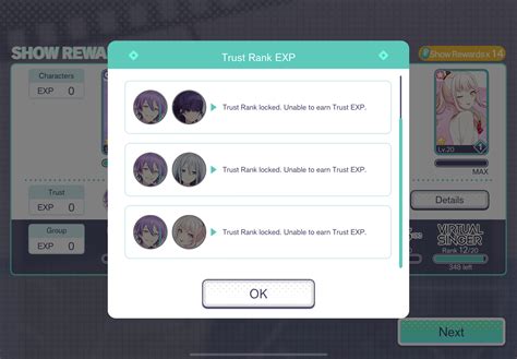 How to build trust rank in project sekai  Any other post make outside of this thread will be removed If you were to play through all 16 natural energy plays every day, landing an S-rank for each, you'd get 33 600 points per day