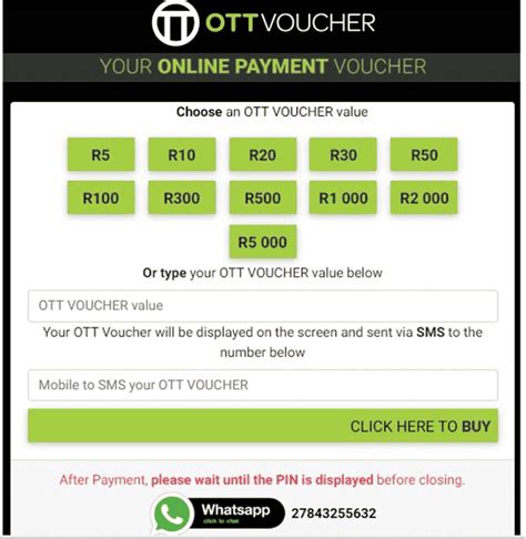 How to buy ott voucher using capitec  Enter the recipient’s cellphone number