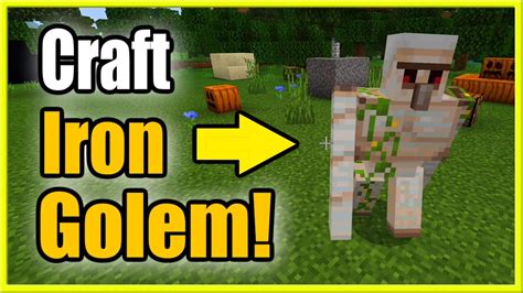 How to make hay golem You can make an Iron Golem in Minecraft using four iron blocks and a carved pumpkin